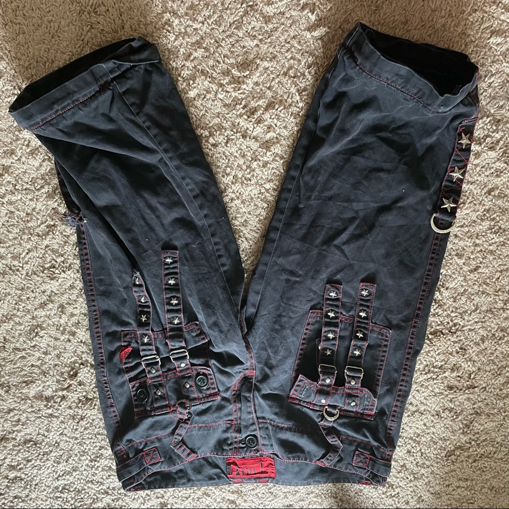 Size 1 Tripp NYC Rare Red Star Stud Strap Capris